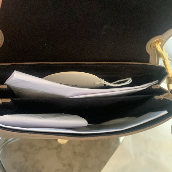 NWT SEE BY CHLOE HANA SHOULDER‎ BAG suede leather taupe trendy small - Picture 8 of 12